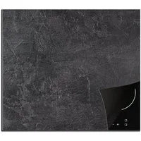 MuchoWow Herd-Abdeckplatte Schiefer - Beton - Naturstein - Grau - Industrie, Vinyl, (1 tlg), Küche Herdabdeckplatte Ceranfeld Vinyl Einteilig, 59x52 cm