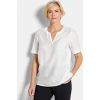 GOLDNER Schlupfbluse Blusenshirt mit feiner Streifenstruktur Schlupfbluse mit V-Ausschnitt und Halbarm