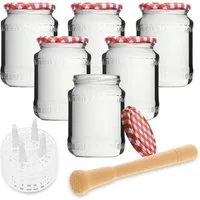 mikken Fermentationsglas Fermentieren Starter Set 6x720 ml mit Relief, (Starter Set, Fermentieren Starter-Set)