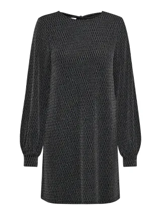 ONLY - ONLCAROL L/S GLITTER BOW DRESS CS JRS Black - Gr. - M