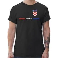 Shirtracer T-Shirt Kroatisches Trikot Wappen, Hrvatska mit Stolz, Hrvatska-Fans 2026 Fussball WM Fanartikel