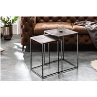 riess-ambiente Beistelltisch ELEMENTS 40cm silber / schwarz (Set, 2-St), Metall · Couchtisch · Handarbeit · platzsparend