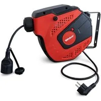 Weber GmbH Kabelaufroller Automatik 230 V 15 m Kabeltrommel 1-fach (Wandhalterung, Schutzkontaktkupplung, Kabellänge 15 m), 180° schwenkbar, automatische Rückwicklung