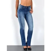 ESRA Bootcut-Jeans Damen Bootcut Jeans High Waist Schlaghose weite Jeans bis Übergröße B7