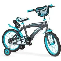 Toimsa Bikes Kinderfahrrad 16 Zoll Kinder Jungen Fahrrad Jungenfahrrad Kinderfahrrad Blue ICE, 1 Gang, Stützräder, Trinkflasche