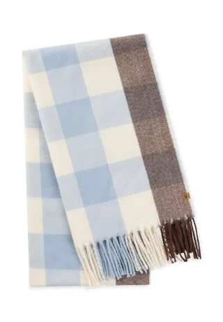 camel active - Weicher Schal mit Karo-Muster soft blue check - Gr. - OS