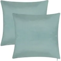 BARBONS Kissenbezug Stilvolle Kissenbezüge aus samtigem Stoff, Kissenhülle, (2 Stück), Eisblau
