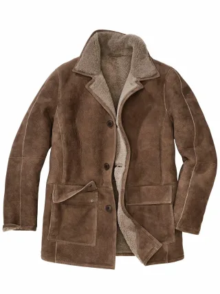 Mey & Edlich Herren Lammfelljacke Kals Braun Lammfell