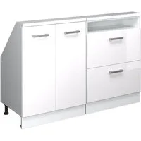 Vicco Kommode Rion, Weiß Hochglanz/Weiß/Weiß, 2er Set (2 St)