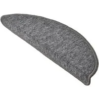 Beautissu Stufenmatte Treppenstufenmatten ProStair, 55x15cm, 15 Stück, Grau, halbrund, Höhe: 4 mm, Stufenmatten Selbstklebend Innen Treppenmatten Stufenmatte