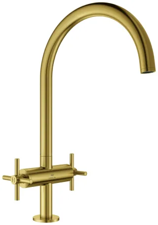 GROHE 2-Griff-Küchenarmatur Atrio 30609 C-Auslauf cool sunrise gebürstet, 30609GN0 30609GN0