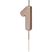 partydeco Geburtstagskerze, Geburtstagskerze Zahl 1 Zahlenkerze 4,5cm Rosegold