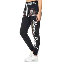 L.gonline Jogginghose Damen JoggingHOSE lang, Trainingshose Baumwolle, Sporthose mit Bündc (Sweatpants, 1-tlg) mit elastischem Bund
