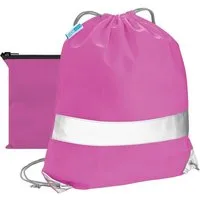 EAZY CASE Turnbeutel Turnbeutel mit Reflektoren und Tasche (mit Tasche), Turnbeutel Schulsport reflektierend Sportbeutel Festival Bag Pink