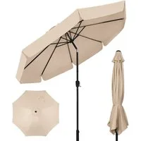 Puluomis Sonnenschirm Balkonschirm Strandschirm Gartenschirm Neigbar UPF 30+ mit Kurbel, 8 Rippen Windbeständig bis 15km/h Ohne Schirmtänder