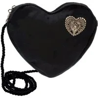 Alpenflüstern Schultertasche Herztasche Trachtenherz (schwarz), - Damen Trachtentasche in Herzform, Schultertasche fürs Dirndl, Herz H