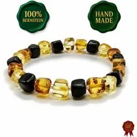 M-Punkt24 Armband 100% Echter Bernstein (54 cm, Hohe Qualität, inkl. Etui, 8 Gramm, mit Gummizug, Geschenkverpackung)