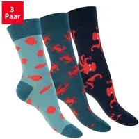 Footstar Basicsocken Damen/Herren Bunte Motiv Socken Funny Baumwollsocken