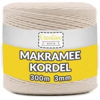 Creative Deco 300m Makramee Garn 3mm, 12-lagig Schnur Nähgarn, 300,00 m