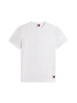 Tommy Jeans - T-Shirt mit Waffelstruktur grau - Gr. - L