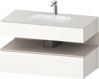 Duravit Qatego Einbauwaschtisch mit Konsolenwaschtischunterbau Weiß Supermatt 1000x550x600 mm - QA47 QA4786091840000