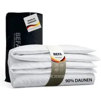 BEFA NATUR Daunenbettdecke "Wohlfühl Nächte" 90/10 Premium-Ganzjahresdecke, 4-Jahreszeitendecke, Füllung: 90% Daunen, 10% Federn, Made in Germany - hochwertige Verarbeitung - Allergiker geeignet