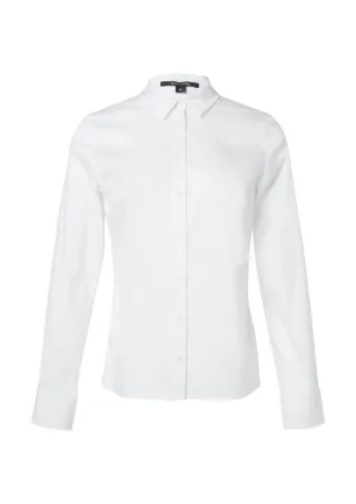 comma - Bluse aus Baumwollstretch weiß - Gr. - 40