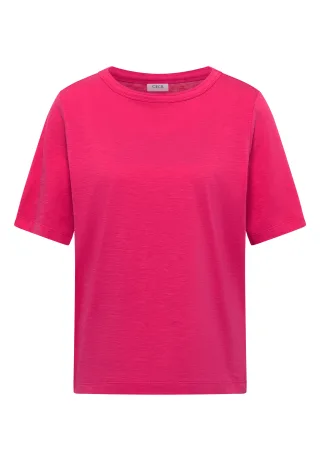 CECIL - Kurzarm T-Shirt aus reiner Baumwolle beetroot pink - Gr. - XS