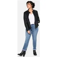 Sheego Allwetterjacke Leder-Jacke Langarm aus Lammnappa, mit Stehkragen