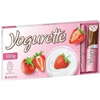 Yogorette Schokolade, Yogurette Erdbeere Vollmilchschokolade mit Erdbeercreme 100g