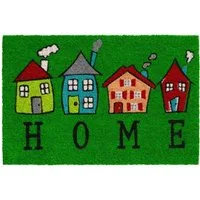 matches21 HOME & HOBBY Fußmatte Kokosmatte Häuser Home Spruch als aussen Sauberlaufmatte, rechteckig, Höhe: 15 mm, Rutschfeste Kokos-Türmatte als Outdoor Schmutzfangmatte 40x60 cm