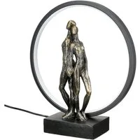 GILDE Tischleuchte HERZLEUCHTEN LeuchteLED - bronze - Kunstharz - Höhe 33cm x Breite 30cm, Tischlampe - Schreibtischlampe - Nachttischlampe