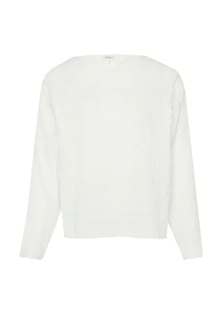 s.Oliver Red Label - Jersey-Shirt mit Strukturmuster weiß - Gr. - 42