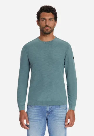 No Excess - Pullover Crewneck Slub shadow blue - Gr. - L