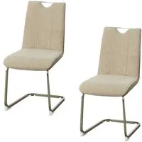 HTI-Living Freischwinger Schwingstuhl Taupe/Cord 2er Set Emrys (Set, 2 St), Esszimmerstuhl Küchenstuhl Besucherstuhl