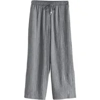 Next Stoffhose Hose mit weitem Bein, Bindegürte, Kurzgröße (1-tlg)