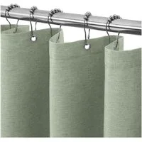 LuxusKollektion Duschvorhang Duschvorhang Leinen Schwerer Stoff Wasserdicht 92x182cm Salbeigrün