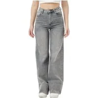Ital-Design Weite Jeans Damen Freizeit (91279896) Used-Look Stretch High Waist Jeans in Grau