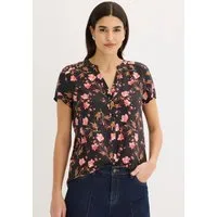 bonprix Kurzarmbluse Regular Fit, für Businessmode, aus Viskose, feminin gestaltet