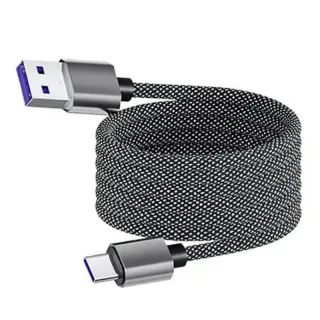 65W USB-C/A to USB-C Magnetic Suction Anti Winding Cable Fast Charging Data Transmission Tinned Copper Core Line 1M Long