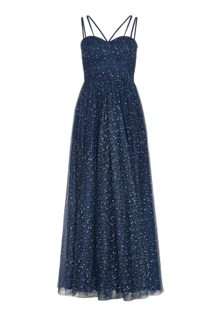 SWING - Robiges Tüllkleid mit Corsage navy - Gr. - 38