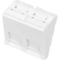 Frontplatte 2Port abgewinkelt, für Rahmen DN-93802-5-SH, Blende weiß, 45x45mm