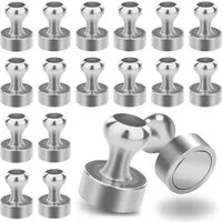 Poppstar Magnethalter (18-St), Poppstar 18x Kegelmagnet (12x16mm, stark, Haftkraft 1 Kg), silbern