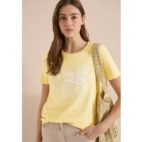 CECIL Kurzarmshirt Style Lea Sommershirt mit Rundhals und Artwork