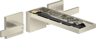 Hansgrohe 3-Loch Waschtischarmatur AxMyEdition F-Set Wandmontage o.Platte, brushed nickel, 47082820 47082820