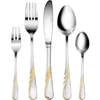 Karcher Besteck-Set Flame 72-teilig, Edelstahl, 68 teilig für 12 Personen, Edelstahl, dekorvergoldet