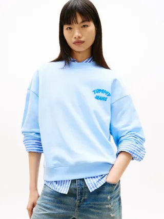 Tommy Jeans (PVH Group) - TJW BXY COLOR BUBBLE CREW EXT Light Powdery Blue - Gr. - M