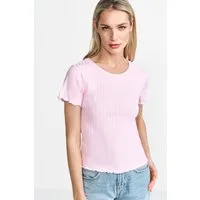 RICHROYAL Kurzarmshirt Mit gewelltem Saum an Rumpf und Ärmeln