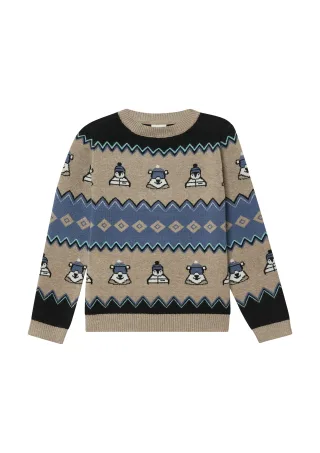 s.Oliver - Strickpullover braun/mehrfarbig - Gr. - 122
