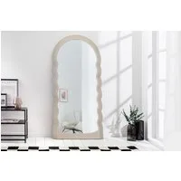 riess-ambiente Wandspiegel WAVE 160cm greige (Einzelartikel, 1-St), Flur · Kunststoff · Rahmen · Rundbogen · Ganzkörper · Groß · Modern